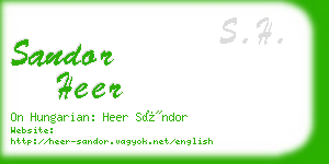 sandor heer business card